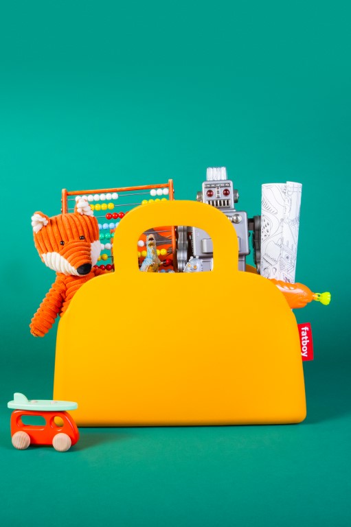 FATBOY_sjopper-kees_whats-in-the-bag-03-Medium Fatboy Shopper – Kees light yellow ochre